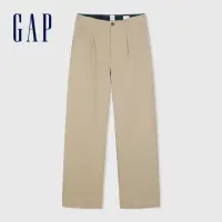 在飛比找momo購物網優惠-【GAP】男裝 Logo卡其寬褲-卡其色(889510)