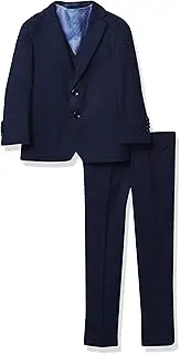 [Isaac Mizrahi] Boys' Slim Fit 3-Piece Multi Check Vested Suit