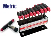 10 Pc Allen key Set Metric T Handle with Holder Hex 2-3, 4-6, 8, 10mm Tool Rack