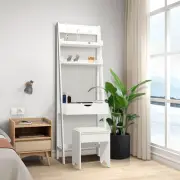 Costway 3-in-1 Vanity Set with Flip Top Mirror & Stool for Small Spaces