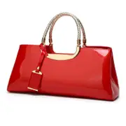 Patent Leather Shoulder Bag for Women - Glue Closure