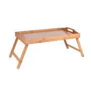 Bamboo Serving Tray Folding Tea Coffee Table Wooden Breakfast in Bed Tray Picnic