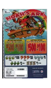 Pull Tab Ticket- Hard Card Tickets - Game - Noah's Ark