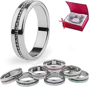 Stainless Steel Cockring Ultralight Crystal Penis Rings Pure Handmade Metal Testicle Ring Penis Rings SM Cock Ring Bondage Pennisring Erection Sex Toys For Men(A3,50mm)