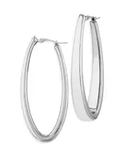 Bloomingdale's Fine Collection Large Oval Hoop Earrings in Sterling Silver - Exclusive OS