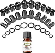 [WINSENET] Ear Stretching Kit Ear Gauge Stretching Kit Stainless Steel Gauges for Ears with Aftercare Jojoba Oil Ear Expander Set for Women Men