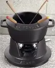 Staub Fondue Set 16cm 1.1L 1.16qt Black Cast Iron Speciality 40511-970 NEW