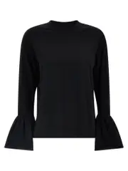 [Sleeper] Sleeper-Ruffled T Shirt Nero-Donna L Black