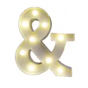 Catzon Decorative Led Light Up Number Letters White Plastic Marquee Number Lights Sign Party Wedding Decor Battery Operated (&)