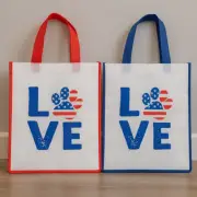 Patriotic Paw Print Market Tote Canvas Bag USA Red White Blue Stars Stripes