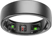 EOGBM Smart Health Ring for Women Men，Health Tracker Ring with Heart Rate, Blood Oxygen, Sleep Monitor, Steps,Calories, 5ATM Waterproof for iPhone and Android, No Subscription Fee (Black, 12#)