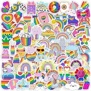 Stickers for Kids,100 PCS Stickers Pack,Rainbow Sticker,Cute Colorful Waterproof Vinyl Art Sticker.Stickers for Water Bottles,Skateboards and Notebooks,Sticker for Teens Girls Kids