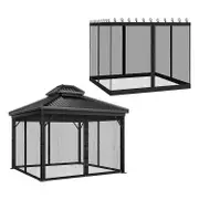 Mosquito Net Gazebo 3 x 3.6 Black Mesh Insect Protection with Zip