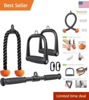 Heavy Duty Triceps LAT Pulldown Attachments - Soft Rubber Grip - Cable Machine