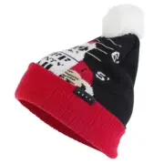 NEFF Feliz Navidad Pom Beanie Black / Red Unisex Hat Winter Head Wear One Size