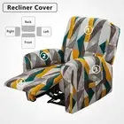 Recliner Sofa Cover Thick Fabric Printed 1-Seater Armchair Cover for Living Room