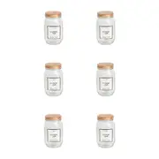 6PK The Styled Room Olivia Glass Preserve Jar Food Container Rose Gold 1000ml