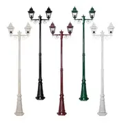 Paris GT-240 Post Light Twin Head 2450mm in Beige/Black/Burgundy/Green/White