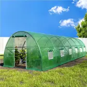 3x9x2M Green Fingers Greenhouse Walk in Aluminium Green House Tunnel Plant Garden Shed Dome