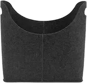 Firewood Basket, Foldable Felt Wood Carrier for Firewood, Fireplace Storage Bag, Log Carrier Holder, Magazine Storage Rack Storage Basket for Indoor Outdoor (Black)