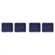 4pc Mikasa Rectangular 45 x 35cm Jute Dining Table Placemats Navy