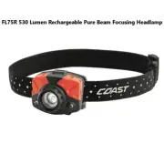 Coast FL75R 530 Lumen Rechargeable Pure Beam Focusing Headlamp Black