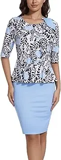 [HugeNice] Women's Casual Work Pencil Dress Bodycon Formal Cocktail Party Midi Dresses