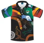 S/S Indigenous Print Sublimated Polo With Emb