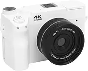 4K Digital Camera for Photography, 18X Zoom WiFi Digital Video Camera with Flash, 75MP UHD Dual Cameras with 3 Inch LCD Screen for Selfie Vlog (White)