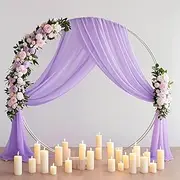 Wedding Arch Draping Fabric, 29" x 20ft Purple Sheer Curtains Wedding Decorations for Ceremony, 6.7 Yards Purple Chiffon Draping Fabric Backdrop