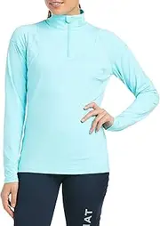 [ARIAT] Auburn Womens 1/4 Zip Long Sleeve Baselayer - Cool Blue