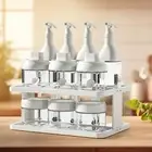 Spice Rack Set 2 Tiers Kitchen Cabinet Shelf for Cupboard Desktop Household