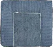 Koeka Changing Mat Cover - Fitted Cover for Changing Mat - Amsterdam - Cotton Waffle Fabric - Washable - Blue - 75 x 85 cm