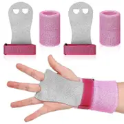 4 Pcs Gymnastics Grips And Wristbands Bar Grips Palm Protection And Wrist Support Bands For Kid's Workout Exercise
