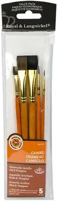Royal Brush 9115 Sable/Camel Value Pack Brush Set-5/Pkg (3Pk)