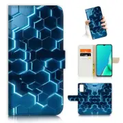 ( For Vivo Y20S ) Wallet Flip Case Cover AJ23708 Blue Cell Abstract