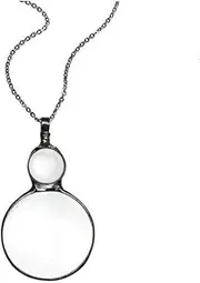 Kuskins 10x Magnifying Glass Necklace for Women,10x Monocle Loupe Magnifier Necklace,Vintage Magnifying Glass Pendant Necklace,Optical Magnifier for Library,Zooming,Reading,Craft,Jewelry,Needlework