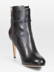 Black Side Zip Leather Boots