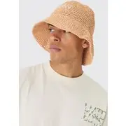 Mens Man Raffia Bucket Hat In Natural