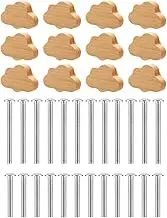 Barbuly 12 Piece Beech Wood Drawer Knobs Cloud-Shaped Wooden Dresser Pulls Boho Dresser Knobs Wood for Cabinets, Furniture