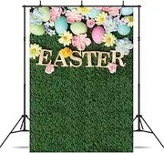 Dudaacvt 5x7ft Happy Easter Photography Backdrops Green Grass Photo Background Colorful Eggs Children Kids Adult Portraits Photo Studio D0450507