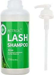 ACTROL Eyelash Extension Cleanser Aloe 1L Natural Lash Extension Shampoo Professional Eyelid Foaming Cleanser Paraben & Sulfate Free Non-lrritating with Salon and Home Care