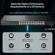 24 Port 2.5G Ethernet Unmanaged Network Switch w/2 X 10G SFP 160Gbps Capacity