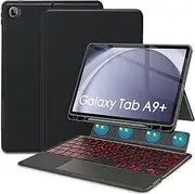 [Wineecy] Backlit Touchpad Keyboard Case for Samsung Galaxy Tab A9 Plus 11 inch 2023, Backlight Multi-Angle Kickstand,Portrait/Landscape Stand Detachable Magnetic Cover Case for Tab A9+ (X210/X216/X218)