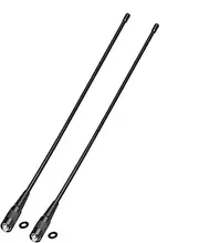 [Bingfu] Dual Band VHF UHF 136-174MHz 400-470MHz Ham Radio Antenna 2-Pack Walkie Talkie Flexible Whip Antenna SMA Female for Kenwood Wouxun Baofeng Radios BF-F8HP UV-5R UV-82 BF-888S Two Way Radio