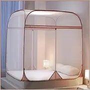 Bed Canopy Square 4 Corners Netting Elegant Mosquito Net Play Tent Room Decoration Zipper Closure Bed Net Canopy Bedding (Color : Green, Size : 1.8 * 2.2m)