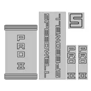 Speedwell PRO II Black on Chrome decal set - old school bmx