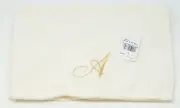 Avanti 100% Cotton Monogram "A" Initial Script Fingertip Towel - Ivory / Gold