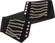 [LIFKOME] Wide Elastic Belt with Lace Up Design Stylish Corset Waist Belt for Women for Punk Steampunk and Hip Hop Looks Versatile Black Dance Accessory with Eyelets