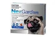 NexGard Flea & Tick Tablets for Dogs 4.1-10kg - 3 Pack (Blue) Chewable Tablets